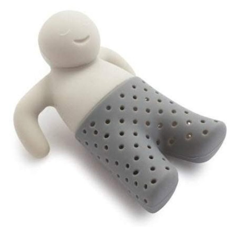 Mr. Tea infusore filtro colino te the in silicone alimentare e inodore per tisane a forma di omino a bagno nella tazza
