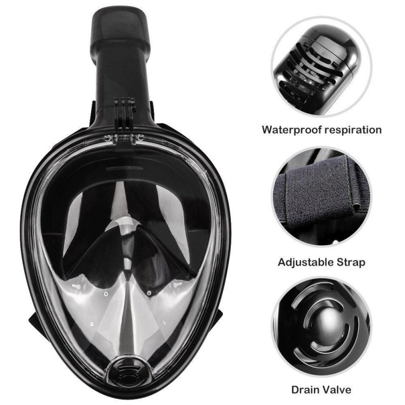 Maschera subacquea integrale snorkeling montatura action cam SUB immersione mare 
