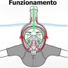 Maschera subacquea integrale snorkeling montatura action cam SUB immersione mare 