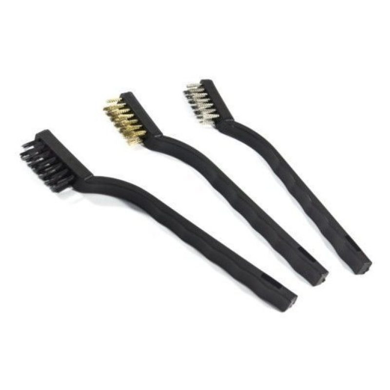 Kit 3 spazzole grandi ferro spazzolini metallo ferro ottone rimozione ruggine
