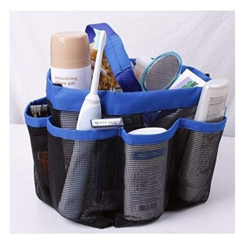 Borsa organizer da bagno 8 tasche da viaggio multitasche shower caddy con rete traspirante.