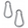 2x Moschettone gancio molla 8 cm acciaio sollevamento arrampicata carpenteria 