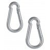 2x Moschettone gancio molla 8 cm acciaio sollevamento arrampicata carpenteria 