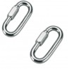 2x Moschettone gancio a vite 8 cm acciaio sollevamento arrampicata carpenteria 