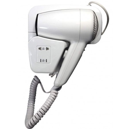 Phone asciugacapelli verticale da parete 1200 watt versione hotel due velocità aria calda - Bianco