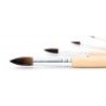 2 kit 4 pennelli pittura punta fina manico in legno artisti acquerelli pennello