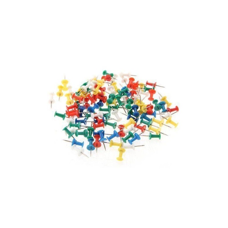 90x Puntine disegno plastica colorate bacheche fogli annunci legno affissioni 