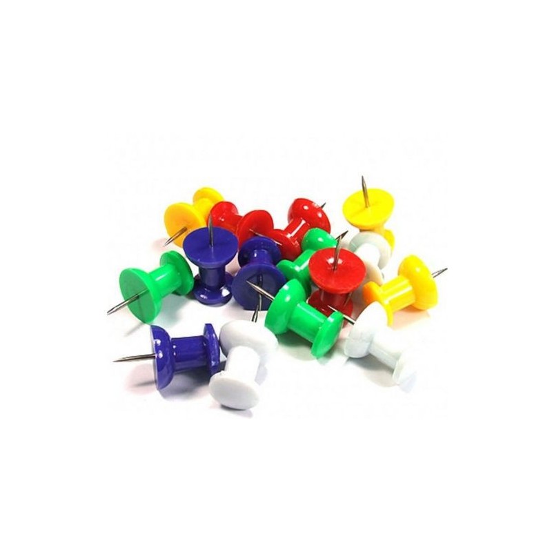 90x Puntine disegno plastica colorate bacheche fogli annunci legno affissioni 