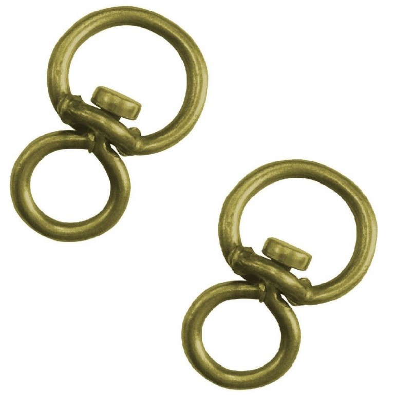 2x Givolari Abruzzo colore ottone acciaio anelli rotanti ganci 9cm anello gancio