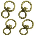 2x Givolari Abruzzo colore ottone acciaio anelli rotanti ganci 9cm anello gancio