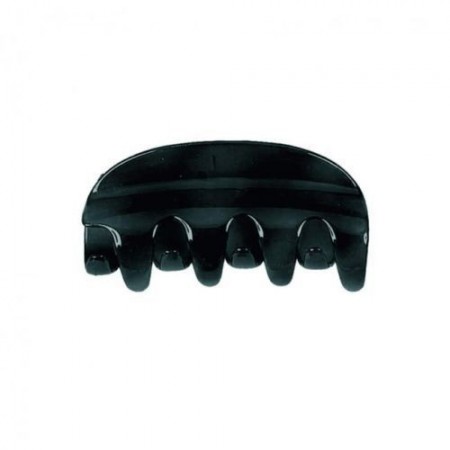 3x Mollettone capelli hair style nero lucido plastica molla 8 denti pinzettone 