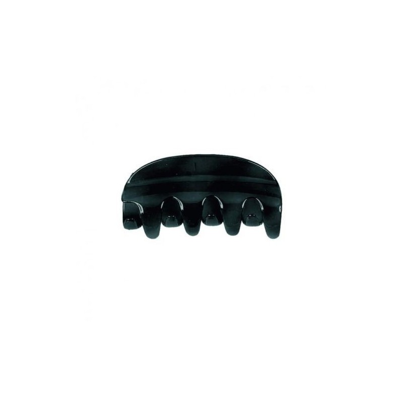 3x Mollettone capelli hair style nero lucido plastica molla 8 denti pinzettone 