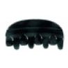 3x Mollettone capelli hair style nero lucido plastica molla 8 denti pinzettone 