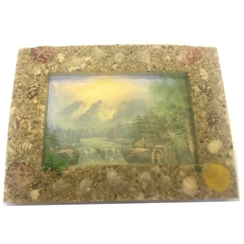 Cornice foto conchiglie idea regalo portafoto base arredamento tema marino 
