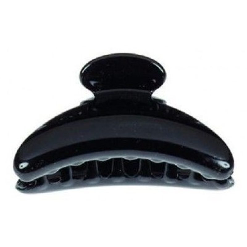 3x Mollettone capelli hair style nero lucido plastica molla 8 denti pinzettone
