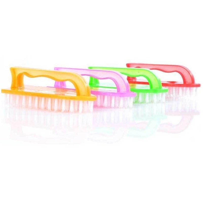 3x spazzola plastica forma ferro da stiro scarpe pavimento mattonelle setole 