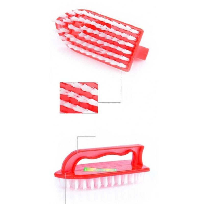 3x spazzola plastica forma ferro da stiro scarpe pavimento mattonelle setole 