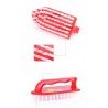 3x spazzola plastica forma ferro da stiro scarpe pavimento mattonelle setole 