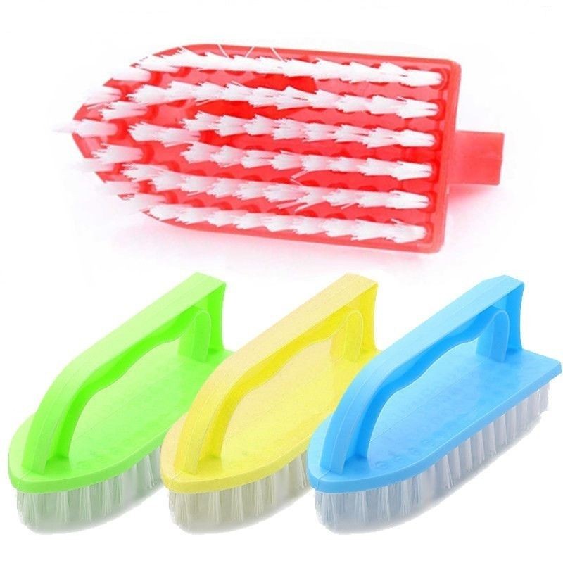 3x spazzola plastica forma ferro da stiro scarpe pavimento mattonelle setole 