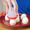 6x stampi uova sode silicone coperchio contenitori bollite cucina no guscio