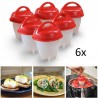 6x stampi uova sode silicone coperchio contenitori bollite cucina no guscio
