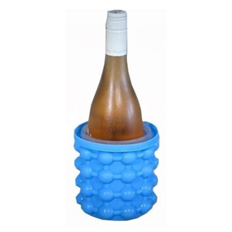 Contenitore ghiaccio raffredda bottiglia lattina bevande secchio silicone blu