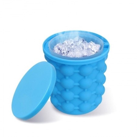 Contenitore ghiaccio raffredda bottiglia lattina bevande secchio silicone blu