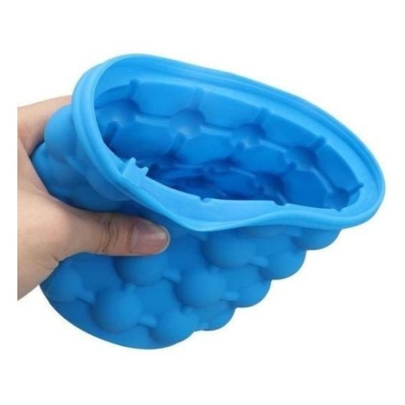 Contenitore ghiaccio raffredda bottiglia lattina bevande secchio silicone blu