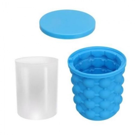 Contenitore ghiaccio raffredda bottiglia lattina bevande secchio silicone blu