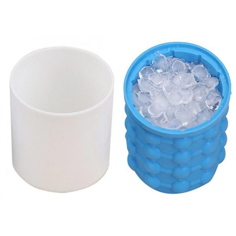 Contenitore ghiaccio raffredda bottiglia lattina bevande secchio silicone blu