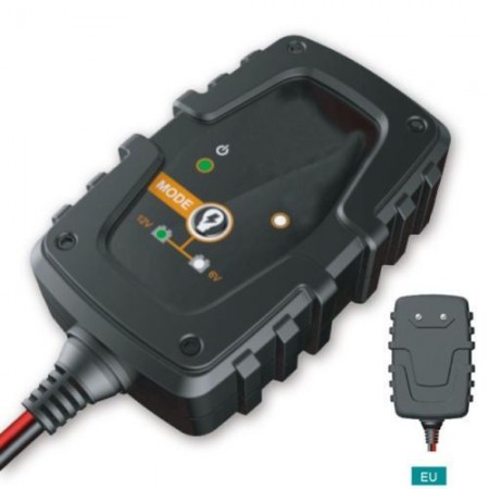 Caricabatterie caricatore mantenitore auto moto morsetti batteria 8 fasi cavetti