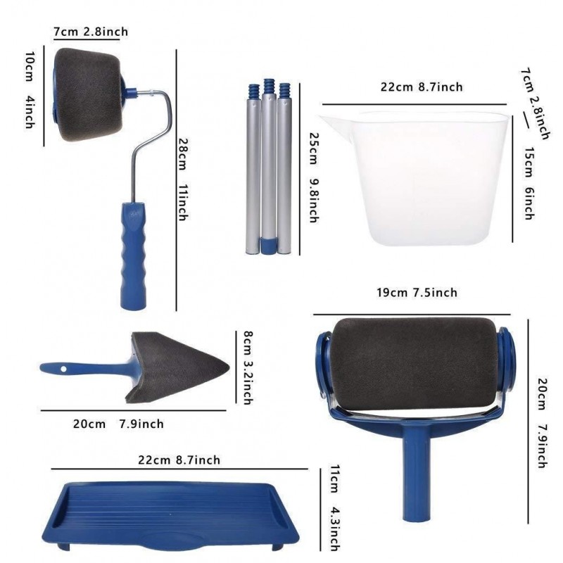Nuovo rullo per pittura set serbatoio ricaricabile no gocce pareti paint vernice 