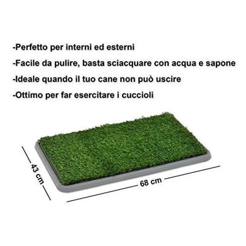  Lettiera MAXI wc per cani e gatti cuccioli di media taglia con erba sintetica assorbente ottima per addestramento Potty Patch
