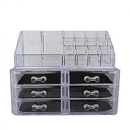 Organizzatore portatrucco cosmetici box trucchi make up donna specchio 18285