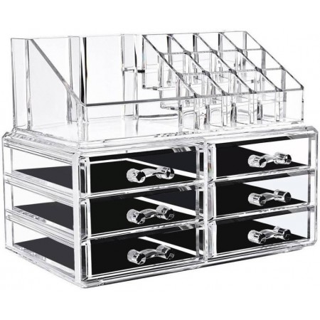 Organizzatore portatrucco cosmetici box trucchi make up donna specchio 18285