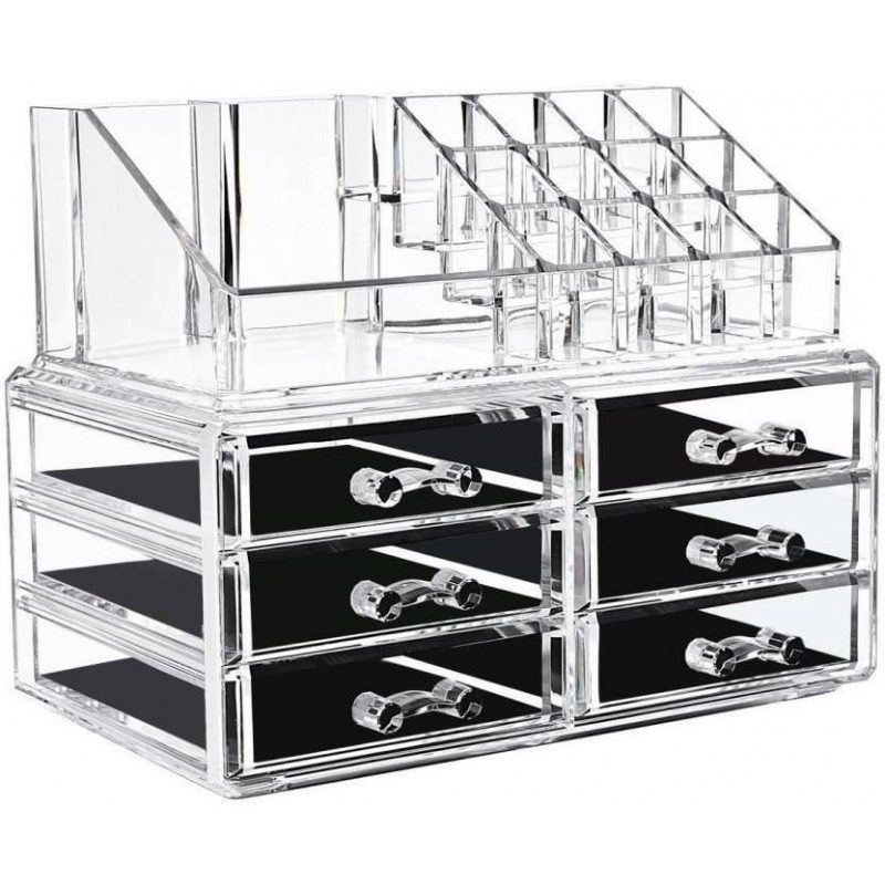 Organizzatore portatrucco cosmetici box trucchi make up donna specchio 18285