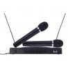 Coppia microfoni wireless a doppio canale con centralina VHF bicanale kit voce