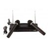Coppia microfoni wireless a doppio canale con centralina VHF bicanale kit voce