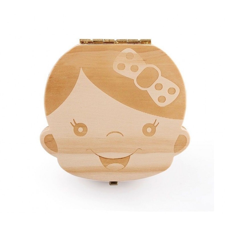Box legno porta dentini da latte per maschio e femmina denti bambini cofanetto 
