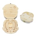 Box legno porta dentini da latte per maschio e femmina denti bambini cofanetto 