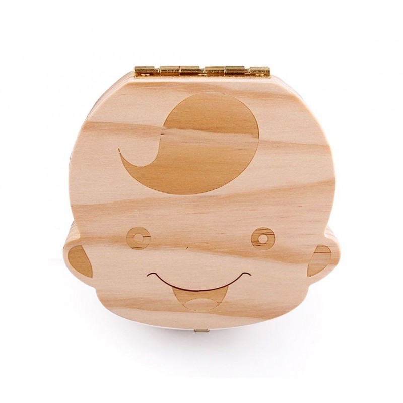 Box legno porta dentini da latte per maschio e femmina denti bambini cofanetto 