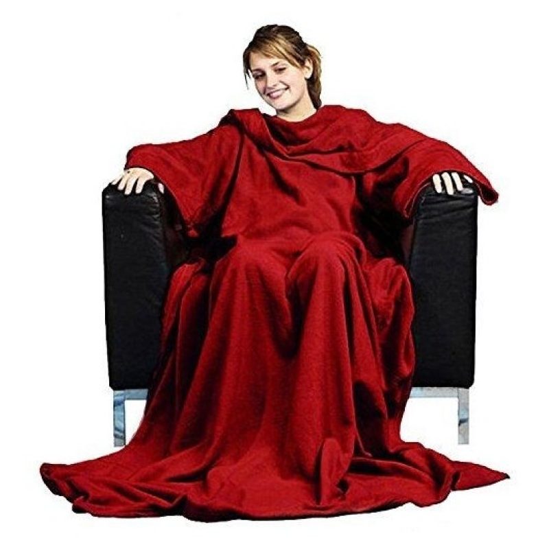 Coperta plaid maniche pile 180 X 137 cm vari colori calda inverno casa coperte 