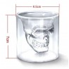 2 X Bicchiere in vetro per shot cicchetto liquore con sagoma di teschio modello in vetro da 74 ml - 2 pezzi