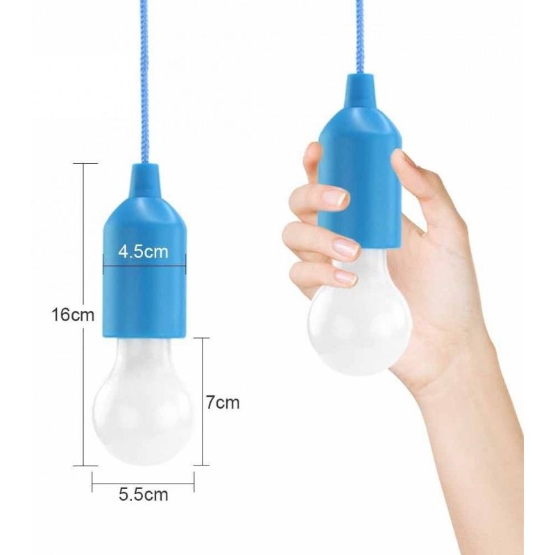 Lampada lampadina a led portatile filo accensione no cavi batterie luce colorata