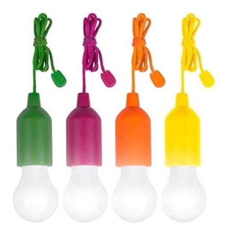 Lampada lampadina a led portatile filo accensione no cavi batterie luce colorata
