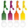Lampada lampadina a led portatile filo accensione no cavi batterie luce colorata