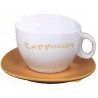 Set colazione 2x tazze da cappuccino 2 piattini scatola latta quattro colori 