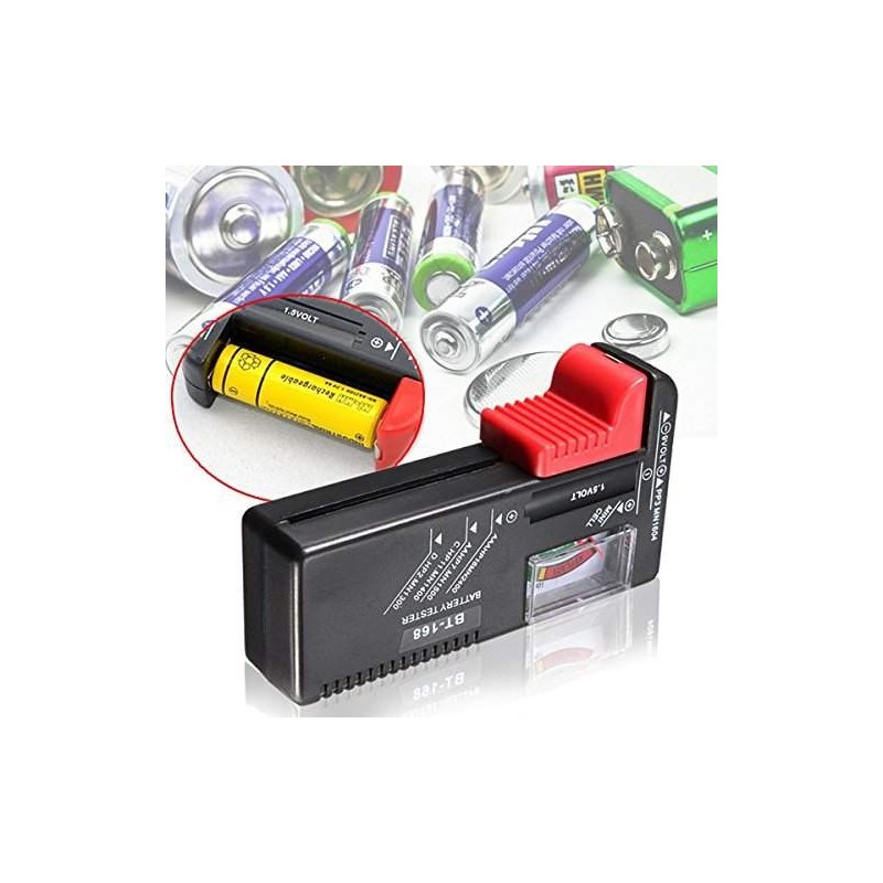 Tester misuratore per batterie AA - AAA - C - D - 9V - 1,5V misuratore Volt universale