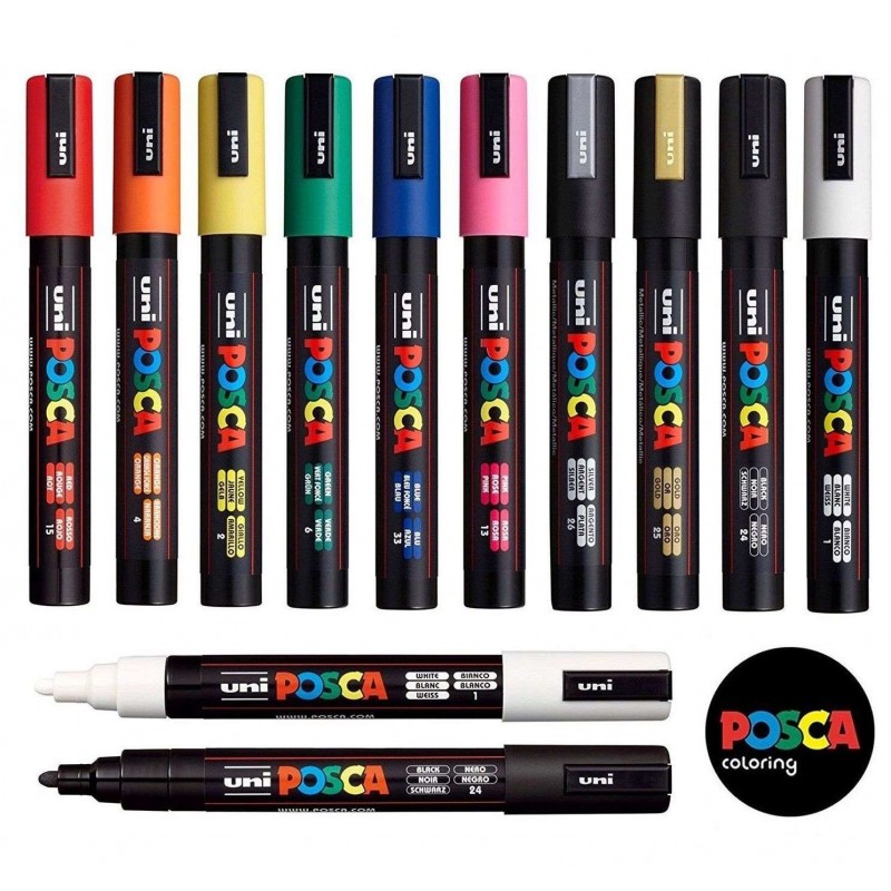 Osama 12x Uni Posca pennarello uniposca PC-5 pennarelli colorati sc  Colore Seleziona colore