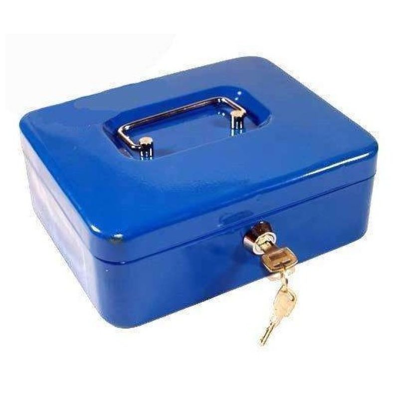 Cassetta sicurezza portavalori monete denaro sicura chiavi cassaforte casa 